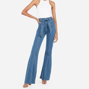 Express Belted Bell Flare Jeans